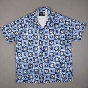Section 119 Jerry Garcia Blue Sunburst Mesh Button Down Shirt Mens XXXL 3XL